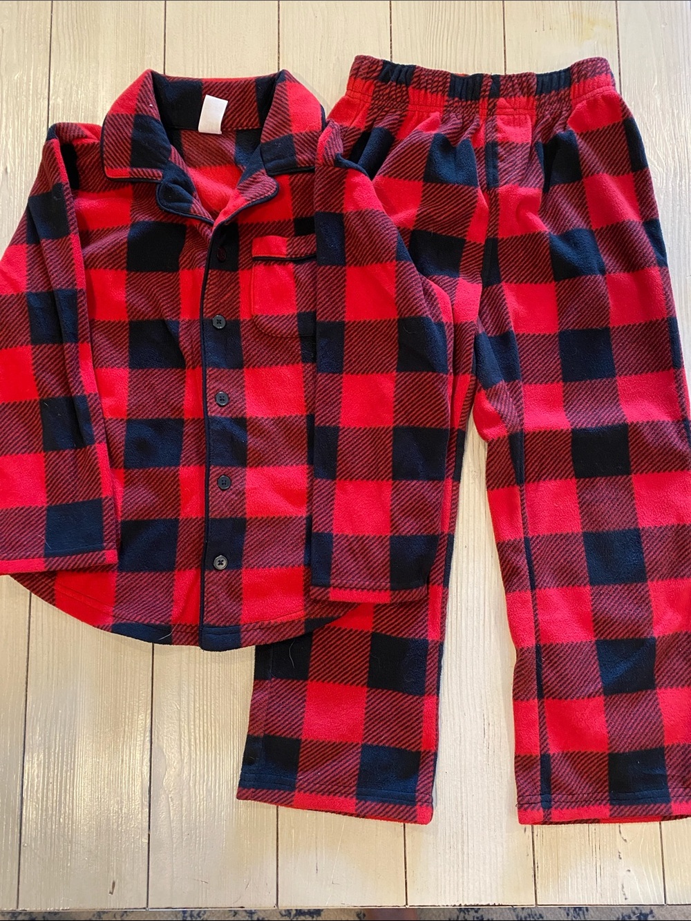 Kids Red and Black Buffalo Plaid Pajama Set - Brand Unspecified